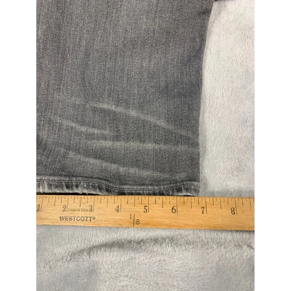 True Religion Biker Jeans Geno Mens 34x34 Gray Denim Moto ribbed knees